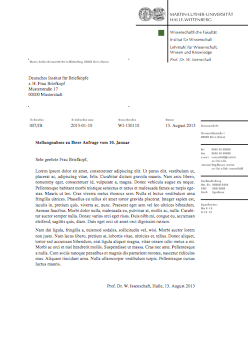 Beispiel Briefkopf mit Infoleiste rechts